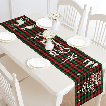 Merry Christmas Linen Table Runner