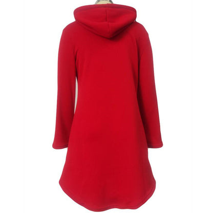Kerst hoodiejurk voor dames met kerstmanprint en capuchon