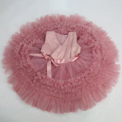 Prinsessenjurk voor Meisjes - Gelaagd - Polyester/Tule - Ronde Hals - Perfect voor Dagelijks en Feestjes