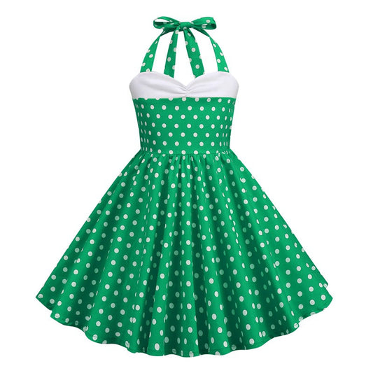 Zomerse Polkadot Jurk voor Kinderen - Halter - Licht Polyester