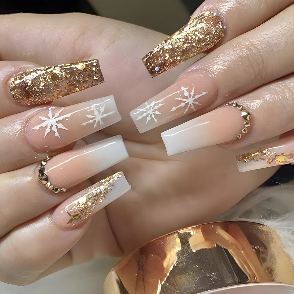 Classy Rood Kerstnagels voor Vrouwen - Luxe Gel Nagellak met Glitter - Perfect voor Feestdagen en Kerstvieringen