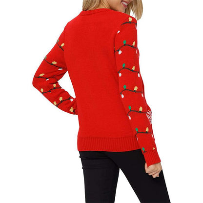 Felicity - Kersttrui voor Dames - Kerstboom & Sneeuwman Patroon - Polyester/Katoen Mix