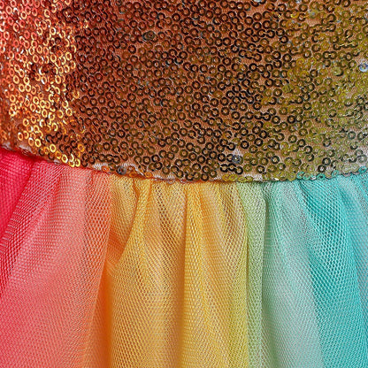 Schattige Feestjurk voor Meisjes - Strikpatroon - Polyester/Tule - Vier Seizoenen