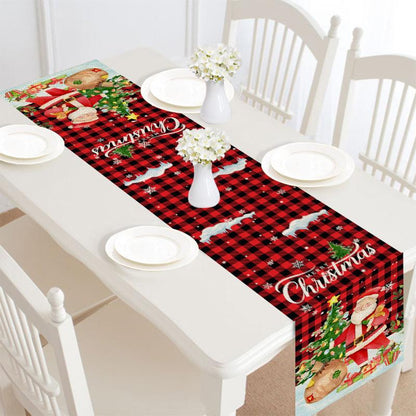 Merry Christmas Linen Table Runner