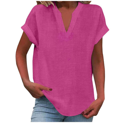 V-hals blouse dames legergroen - casual elegante look