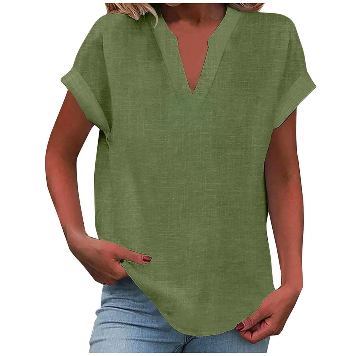 V-hals blouse dames - collectie 14 kleuren overzicht