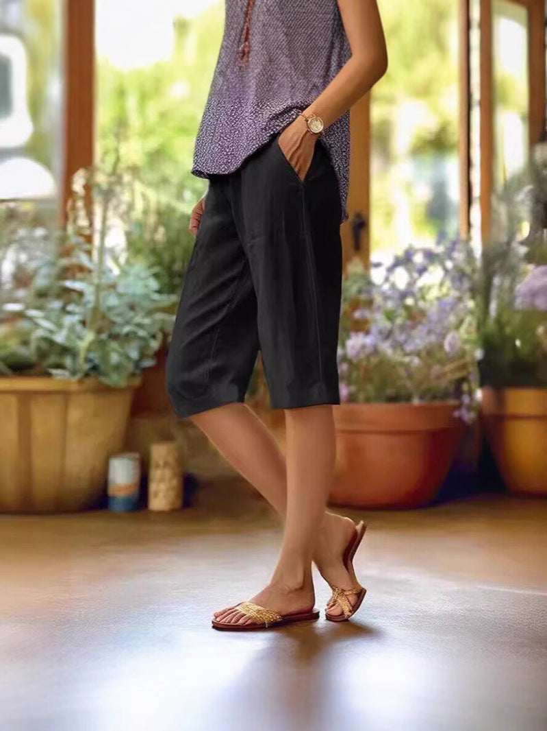 Lichte zomershorts lichtblauw dames - Dora fashion shorts