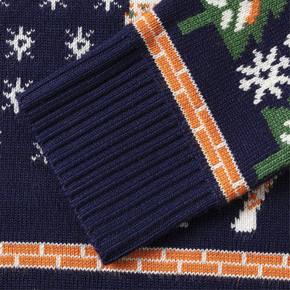 Gebreide kersttrui voor kinderen met kerstmotief op de voorkant