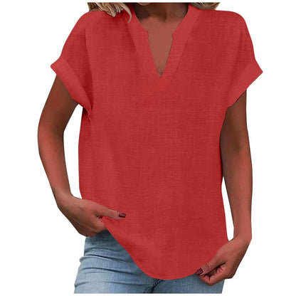 V-hals blouse dames rood - elegant en veelzijdig