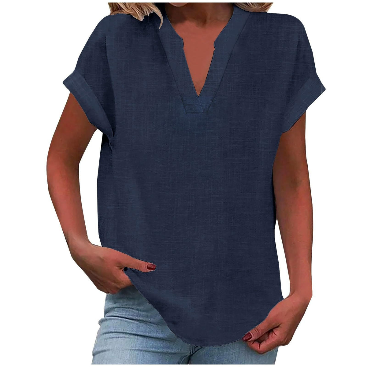 Luchtige V-hals blouse dames oranje - veelzijdig stijlvol