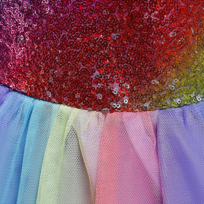 Schattige Feestjurk voor Meisjes - Strikpatroon - Polyester/Tule - Vier Seizoenen