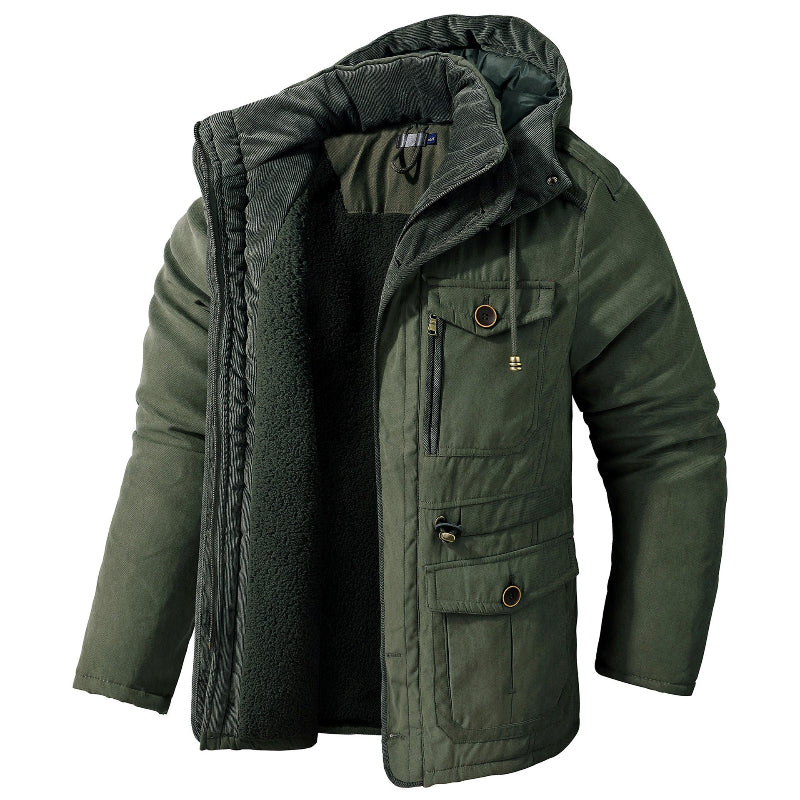 Heren winterjas waterafstotend gevoerd met capuchon
