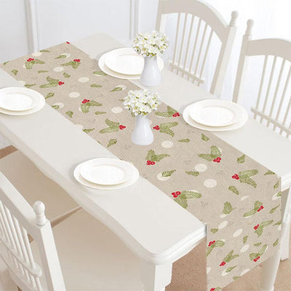 Merry Christmas Linen Table Runner