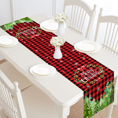 Merry Christmas Linen Table Runner