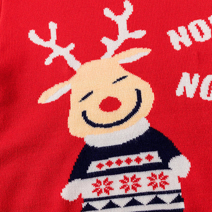 Gebreide kersttrui voor kinderen met kerstmotief op de voorkant