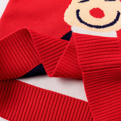 Gebreide kersttrui voor kinderen met kerstmotief op de voorkant