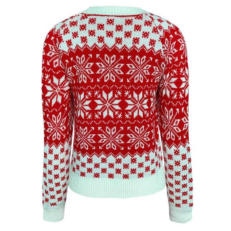 Casual Dames Kersttrui met Sneeuwvlokken | Gebreid | Perfect voor de Feestdagen en Winterseizoen | Comfortabele Pasvorm