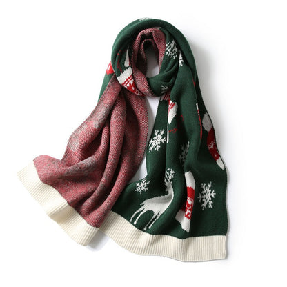 Sophia - Warme Kerst Sjaal - Rood/Blauw/Groen - Katoen/Polyester Mix - Stijlvol Kerstontwerp