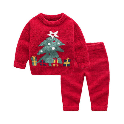 Lizzy - Kinder Pyjama Set - Kerstboom Patroon - Zacht en Comfortabel