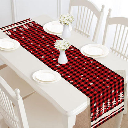 Merry Christmas Linen Table Runner