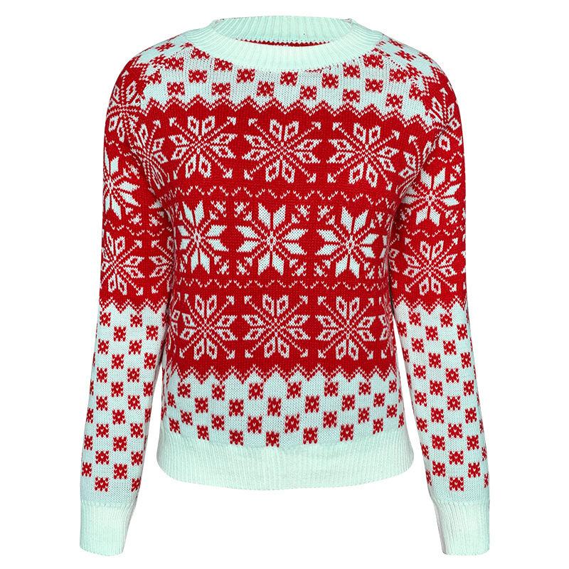 Casual Dames Kersttrui met Sneeuwvlokken | Gebreid | Perfect voor de Feestdagen en Winterseizoen | Comfortabele Pasvorm