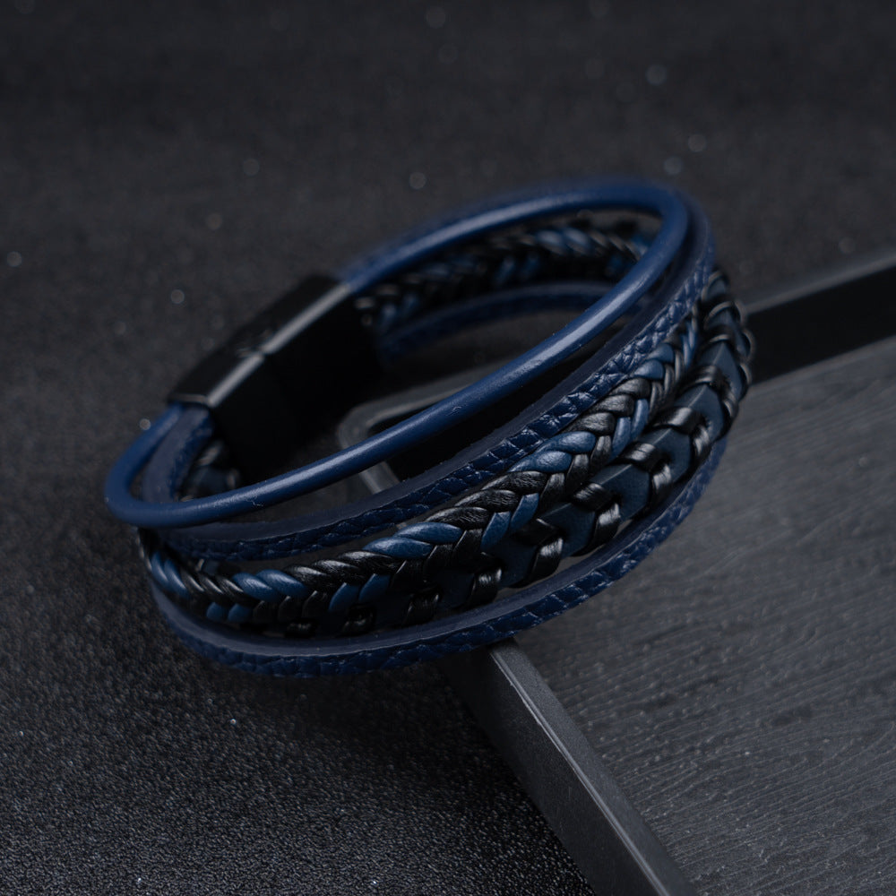 Leren Armband Heren Gevlochten — Stoere Armband met Magneetsluiting