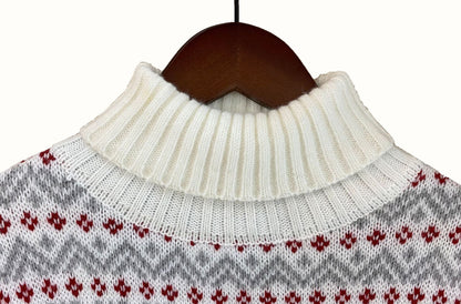 Gloria - Kersttruien voor Hem en Haar - Hoge Ronde Hals - Polyester/Katoen - Kerst Elk Patroon