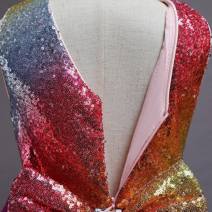 Schattige Feestjurk voor Meisjes - Strikpatroon - Polyester/Tule - Vier Seizoenen
