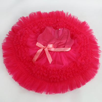 Prinsessenjurk voor Meisjes - Gelaagd - Polyester/Tule - Ronde Hals - Perfect voor Dagelijks en Feestjes