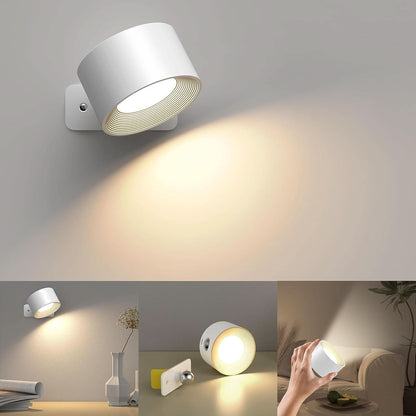 LED Wandlamp Dimbaar en 360 Graden Draaibaar Draadloos Design