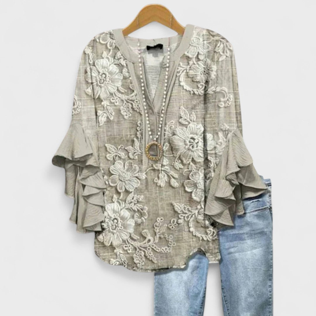 Lichte damesblouse overdag - verfijnde veelzijdige blouse dagelijks gebruik