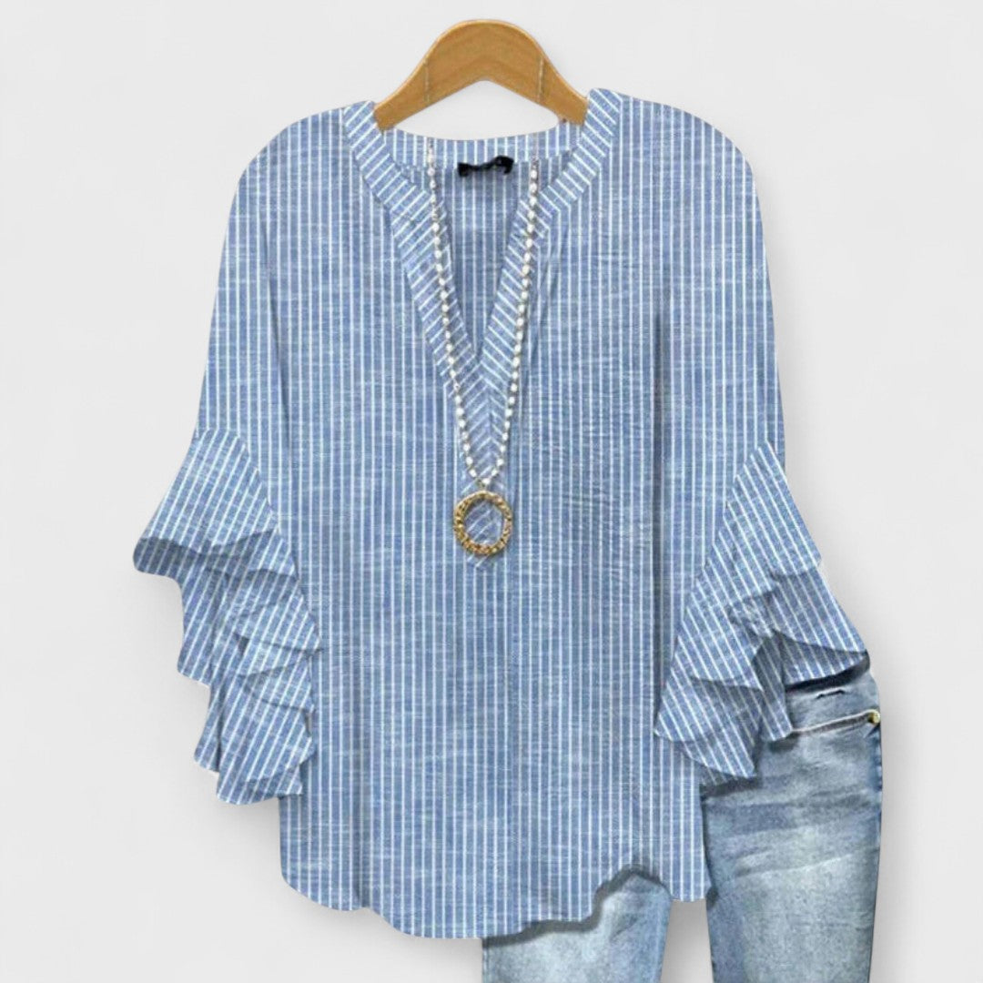 Lichte damesblouse overdag - verfijnde veelzijdige blouse dagelijks gebruik