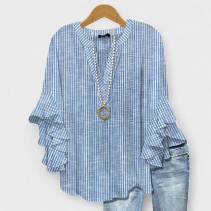 Lichte damesblouse overdag - verfijnde veelzijdige blouse dagelijks gebruik
