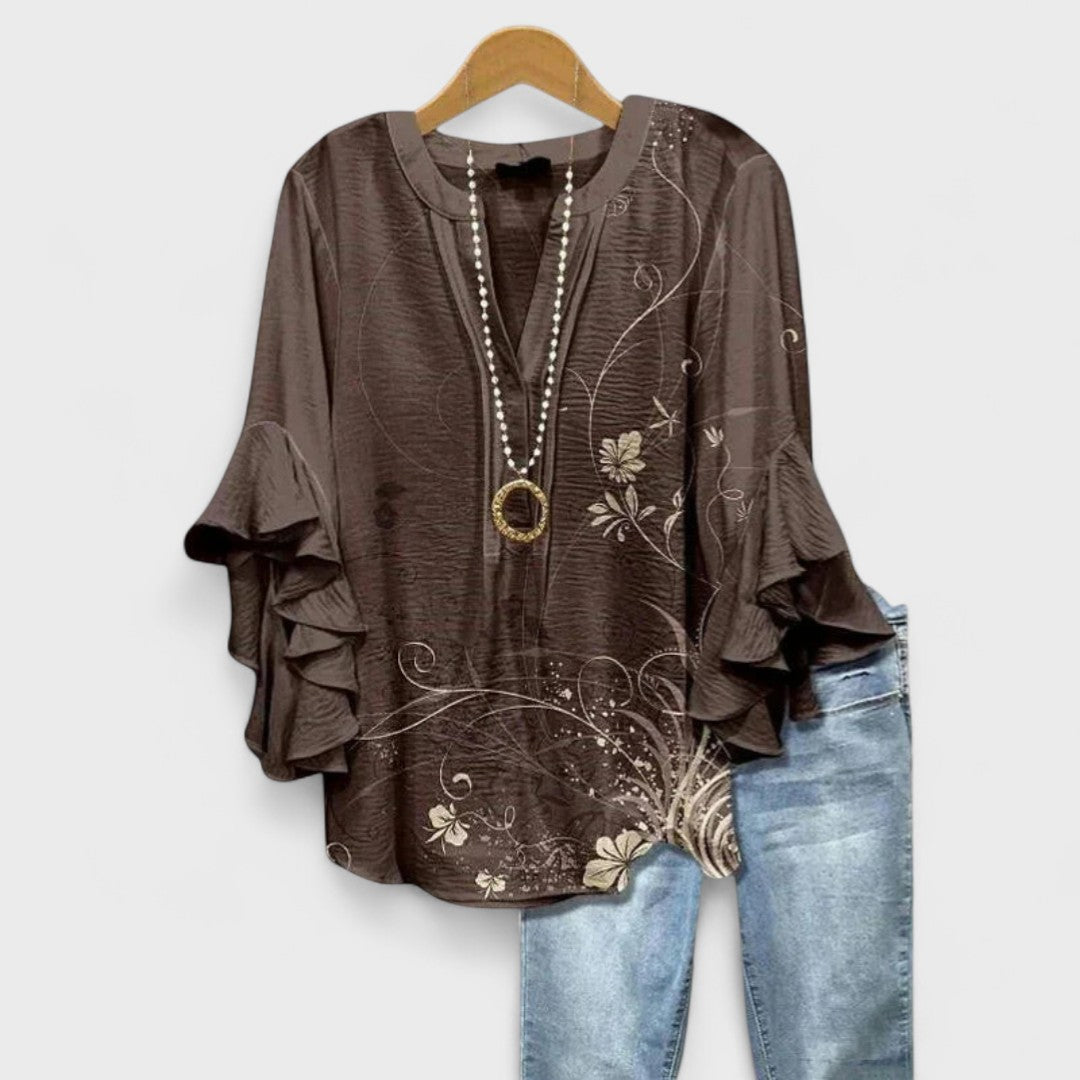 Lichte damesblouse overdag - verfijnde veelzijdige blouse dagelijks gebruik