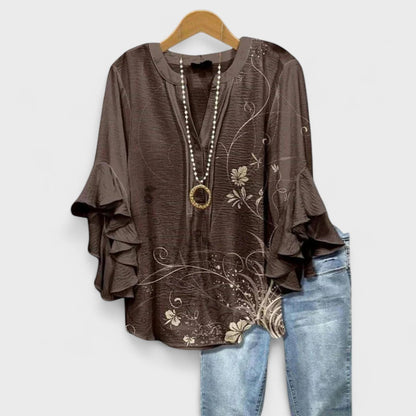 Lichte damesblouse overdag - verfijnde veelzijdige blouse dagelijks gebruik