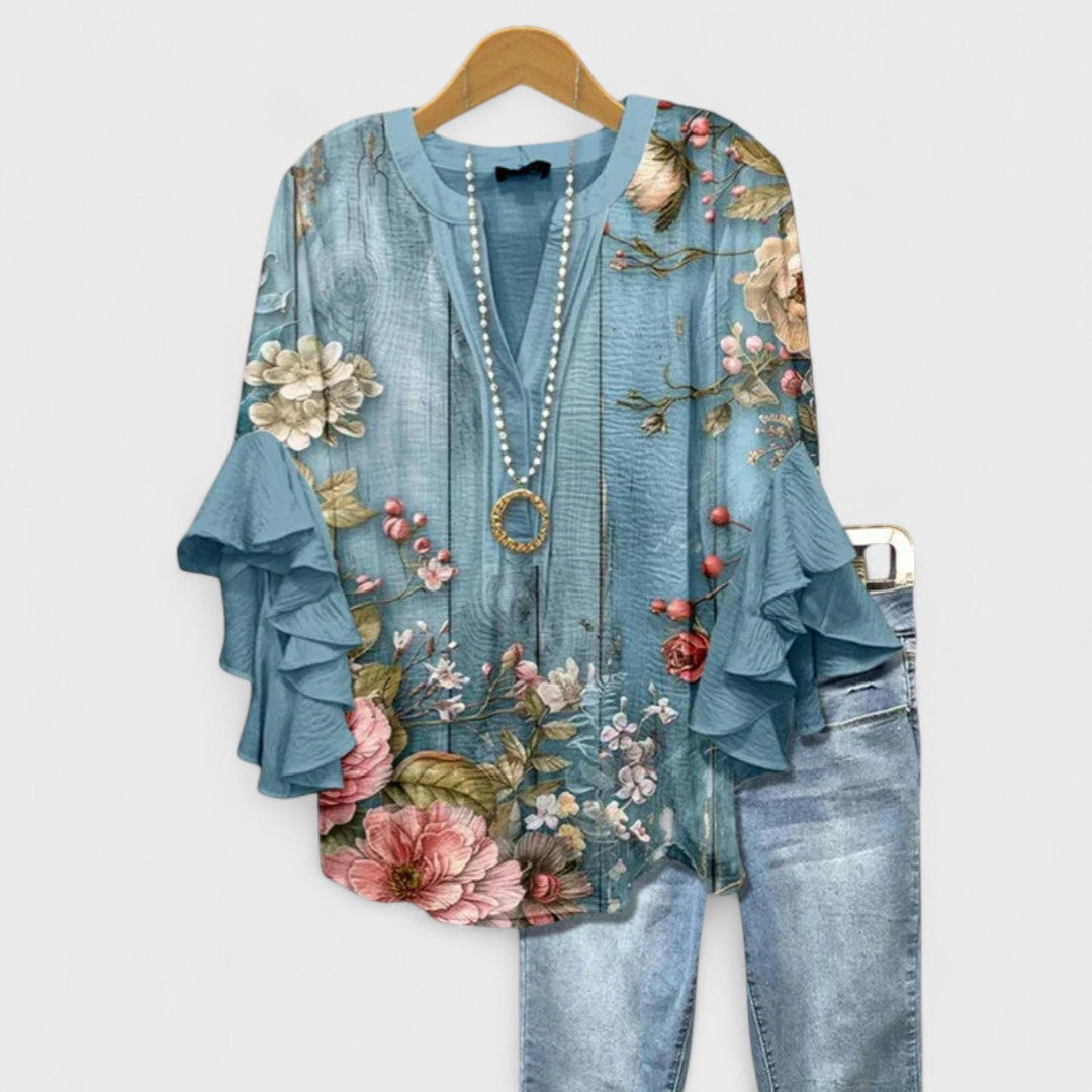 Lichte damesblouse overdag - verfijnde veelzijdige blouse dagelijks gebruik