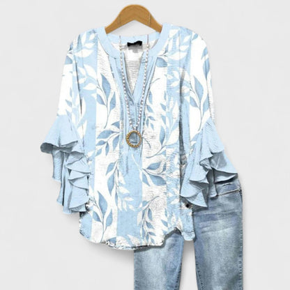 Lichte damesblouse overdag - verfijnde veelzijdige blouse dagelijks gebruik