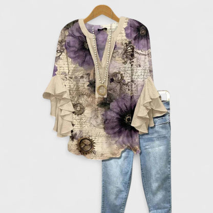 Lichte damesblouse overdag - verfijnde veelzijdige blouse dagelijks gebruik