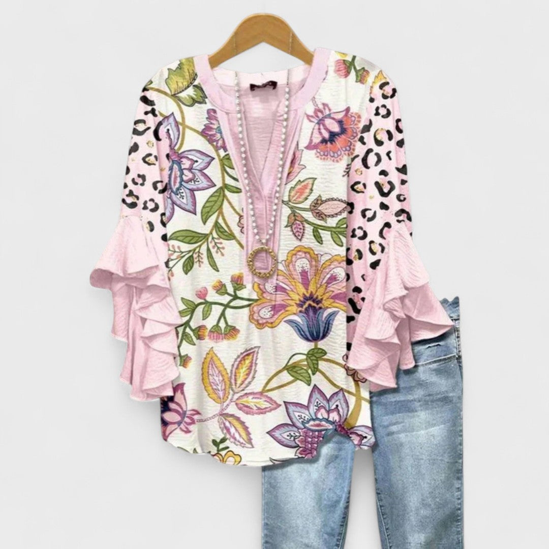 Lichte damesblouse overdag - verfijnde veelzijdige blouse dagelijks gebruik