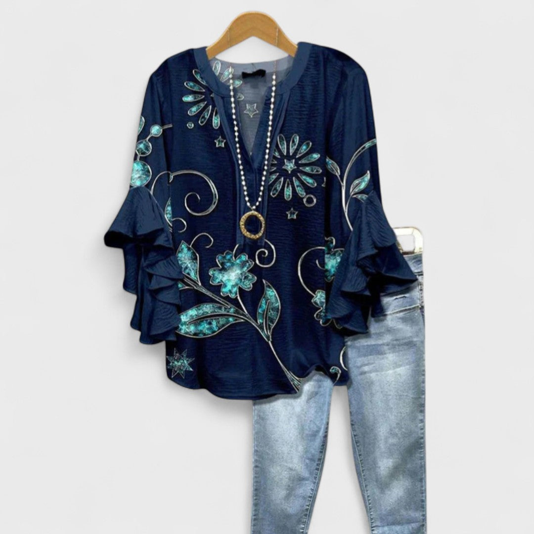 Lichte damesblouse overdag - verfijnde veelzijdige blouse dagelijks gebruik