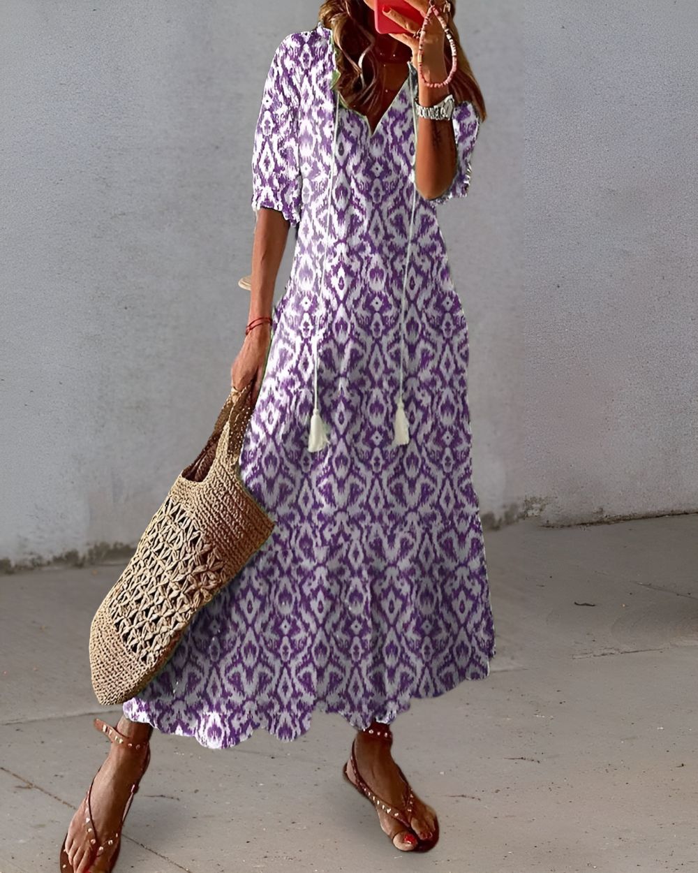 Boho omslagjurk dames - luchtige vrouwelijke jurk voor zomerse dagen