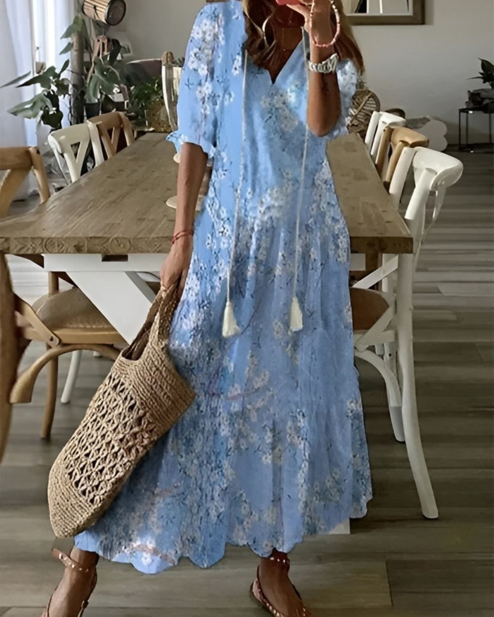 Boho omslagjurk dames - luchtige vrouwelijke jurk voor zomerse dagen