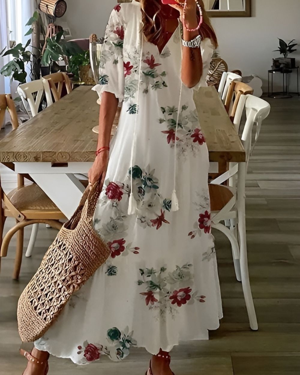 Boho omslagjurk dames - luchtige vrouwelijke jurk voor zomerse dagen