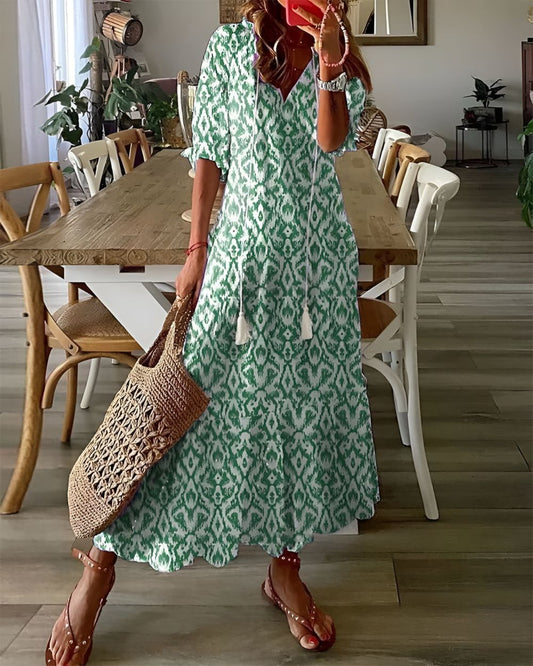 Boho omslagjurk dames - luchtige vrouwelijke jurk voor zomerse dagen