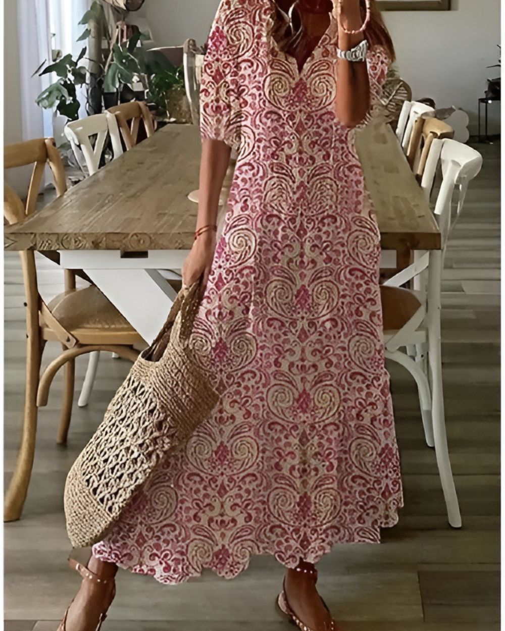 Boho omslagjurk dames - luchtige vrouwelijke jurk voor zomerse dagen