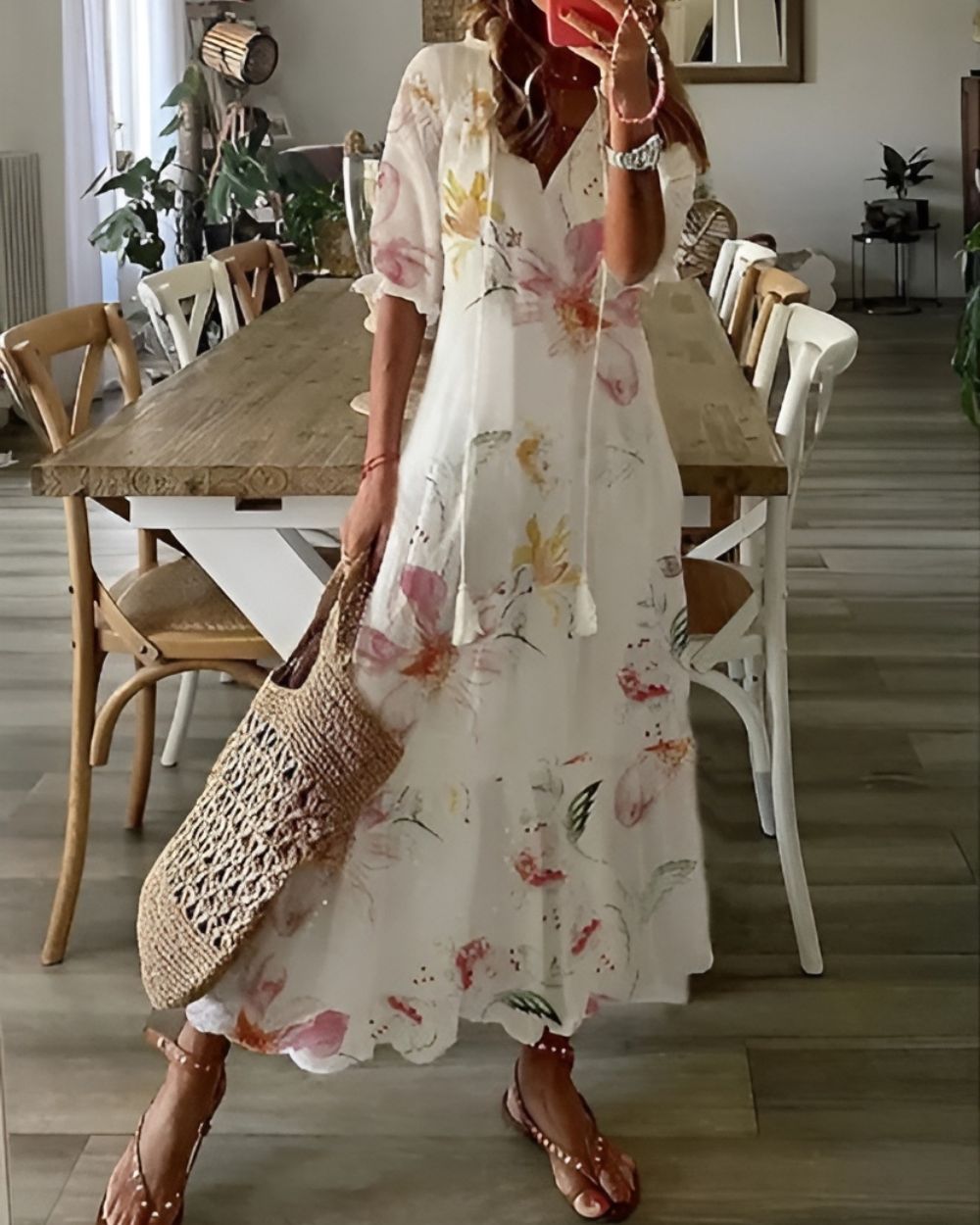 Boho omslagjurk dames - luchtige vrouwelijke jurk voor zomerse dagen