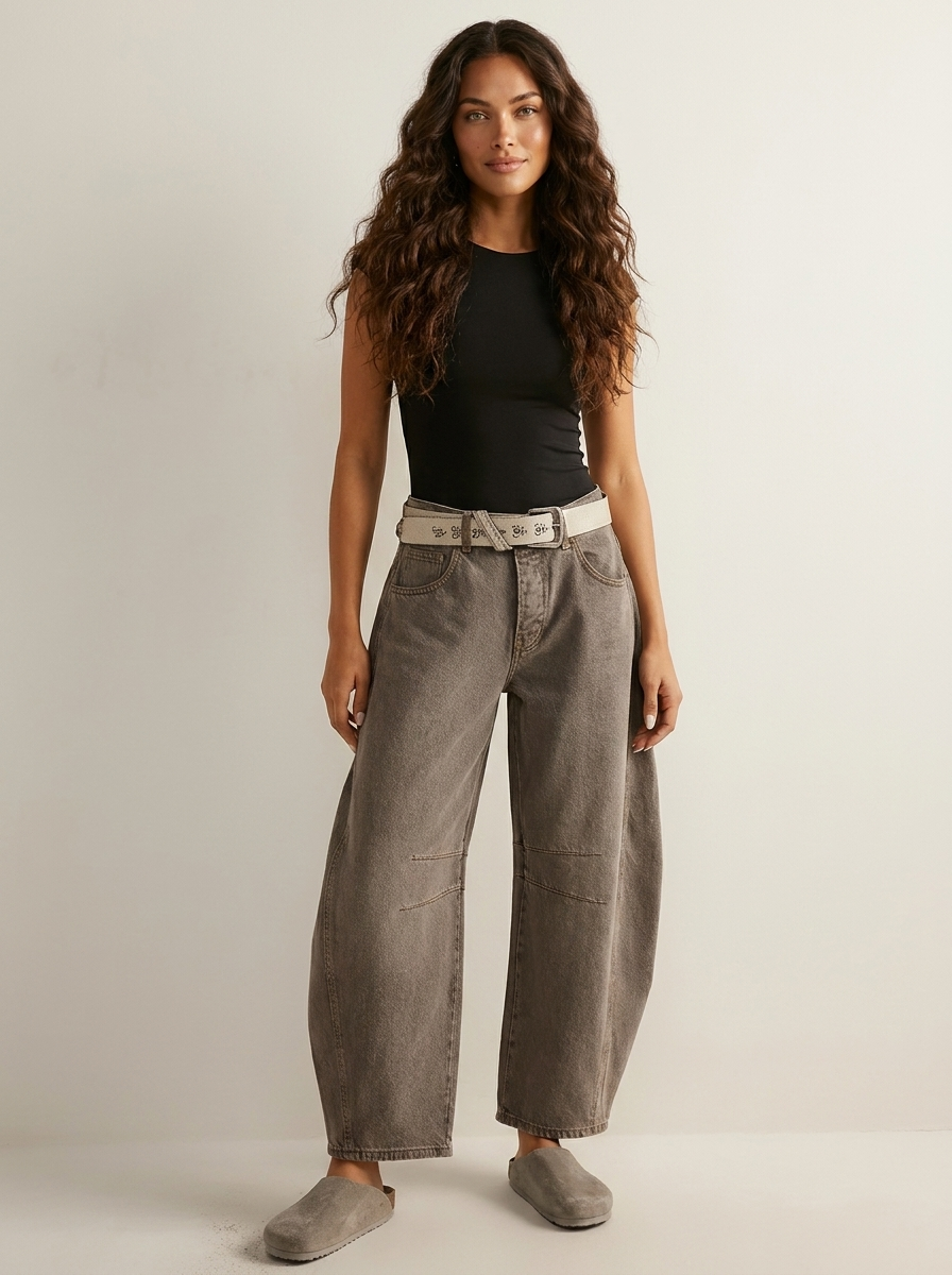 Barrel jeans dames - draagbeeld
