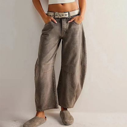 Barrel jeans dames - draagbeeld