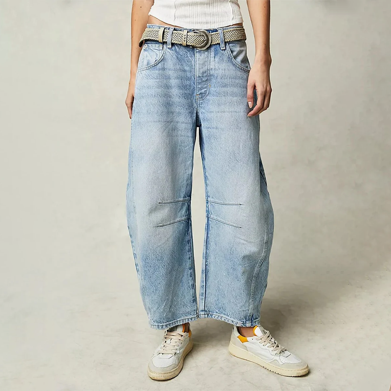Barrel jeans dames - draagbeeld