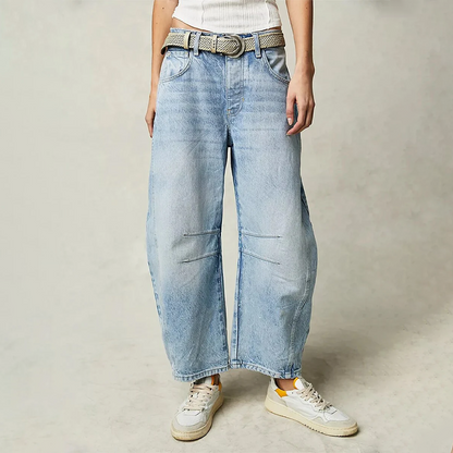 Barrel jeans dames - draagbeeld